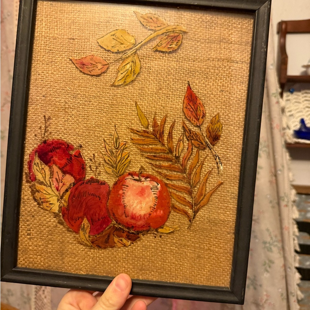 Autumn Harvest Wall Art with Red and Orange Accents